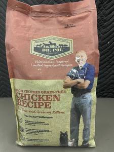 lot 132 image: Dr. Pol High Protein Grain-Free Chicken Cat Food, 8 lb Bag