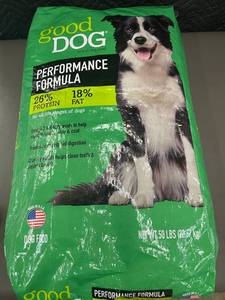 lot 162 image: Good Dog Performance Formula Dry Dog Food, 50 lb Bag