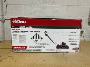 lot 52 image: Hyper Tough 2x20 Volts Max 18-Inch Brushless Side-discharge Mower