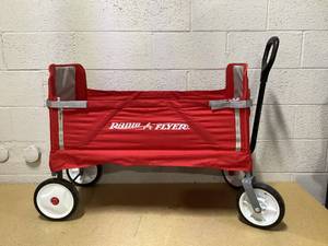 lot 457 image: 3-in-1 EZ Fold Wagon, Radio Flyer Collapsible Utility Cart for Kids