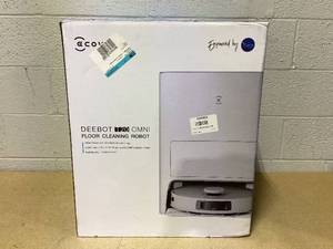 lot 99 image: ECOVACS DEEBOT T20 Omni Robot Vacuum and Mop, Hot Water Mop Washing, Auto Hot Air-Drying, 9mm AutoMop Lifting,Dual Spinning Mops,Self-Emptying, 6000Pa Suction, Obstacle Avoidance, YIKO Voice Assistant,White
