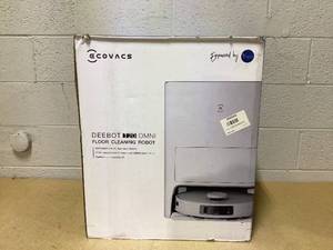 lot 96 image: ECOVACS DEEBOT T20 Omni Robot Vacuum and Mop, Hot Water Mop Washing, Auto Hot Air-Drying, 9mm AutoMop Lifting,Dual Spinning Mops,Self-Emptying, 6000Pa Suction, Obstacle Avoidance, YIKO Voice Assistant,White