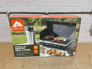 lot 165 image: Ozark Trail 2-in-1 Portable 2 Burner Propane Camp Stove Grill