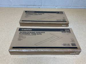 lot 245 image: LOT OF 2 Husky Interlocking Garage Flooring Trim Kits
