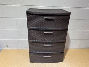 lot 270 image: Sterilite 4 Drawer Wide Weave Tower Plastic