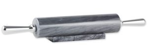 lot 68 image: RSVP International Gray Marble Rolling Pin for Baking & Stand, 10