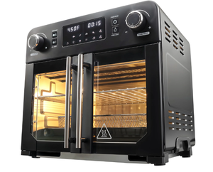 lot 73 image: Elite Gourmet French Door 23 L Air Fryer Oven, Black