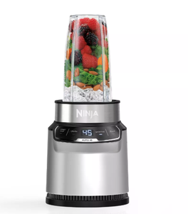 lot 76 image: Ninja Nutri-Blender Pro with Auto-iQ - BN401 1100W Personal Smoothie Blender, Stainless Steel, 2 Cups, Dishwasher Safe