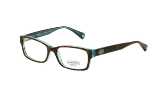 lot 82 image: Coach HC6040-5116 Brooklyn Tortoise Teal Rectangular Womens Acetate Eyeglasses 50-16