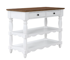lot 88 image: The Pioneer Woman Kitchen Islands with Storage Shelves, Solid Wood White, 47.50 in