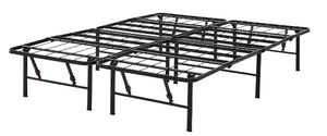 lot 421 image: Mainstays 14 High Quad Fold Steel Platform Bed Frame, Queen