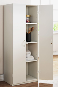 lot 431 image: Mainstays 60 2 Door Storage Cabinet, White