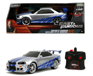 lot 436 image: Jada Toys Fast & Furious Brians 2002 Nissan Skyline GT-R R34 RC 116 Radio Control Car