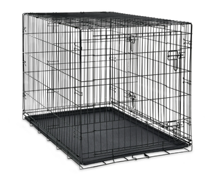 lot 437 image: Vibrant Life Double-Door Folding Metal Wire Dog Crate