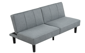 lot 439 image: Mainstays 66 Studio Futon, Gray Linen Upholstery