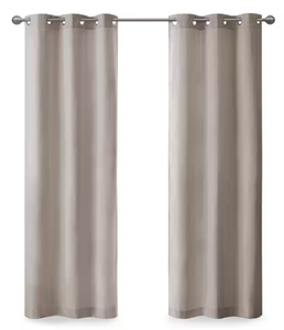 lot 29 image: 2PCS Madison Park Colm Taupe Polyester Basketweave Room Darkening Curtain