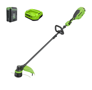 lot 55 image: Greenworks 60V 16 Carbon Fiber Cordless Battery String Trimmer w 2.5Ah Battery and 3A Charger