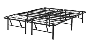 lot 59 image: Full Size Mainstays 14 High Quad Fold Steel Platform Bed Frame