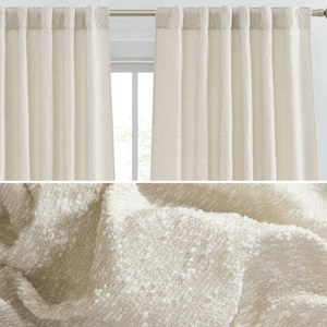 lot 105 image: LOT OF 2 HLC.ME Easton Jacquard Slub Texture - Privacy Curtains with Back Tab Rod Pocket Lightweight Window Curtains Panels