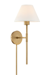 lot 115 image: Nathan James Millie Plug-in Wall Sconce, Wall Mounted Bedside Reading Lamp