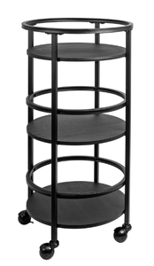 lot 117 image: Mainstays 32 3-Tier Rolling Round Kitchen Storage Bar Cart