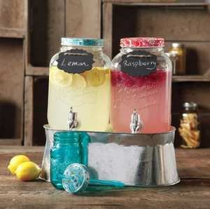 lot 214 image: The Pioneer Woman Simple Homemade Goodness Clear Drink Dispenser Set