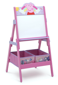 lot 238 image: Peppa Pig Wooden Activity Easel with Storage by Delta Children