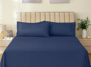lot 273 image: 6PCS King Size LuxClub Microfiber Striped Performance Sheet Set