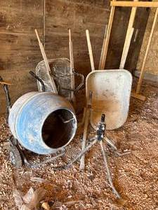 lot 469 image: Concrete Mixer, Mixer Stands and Wheelbarrows