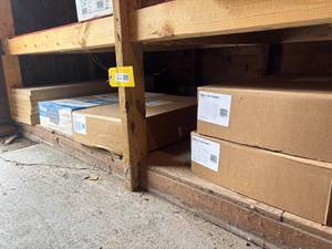 lot 546 image: Stair Treads, O-Box Drawers, Shelving units