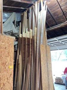 lot 590 image: Oak Molding, Cherry Handrail, Pine Closet Rod