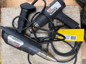 lot 81 image: Two Heat Guns with Wooden Storage Box