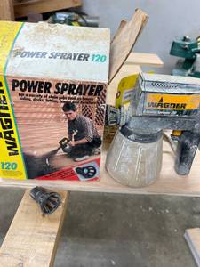 lot 93 image: Wagner Power Sprayer 120 Electric Paint Sprayer with Original Box
