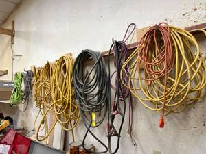 lot 94 image: Extension Cords, Jumper Cables, and Hoses