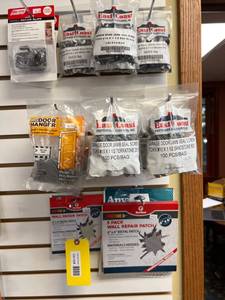 lot 118 image: Hardware Supplies Screws, Door Hangers, and Wall Repair Patches