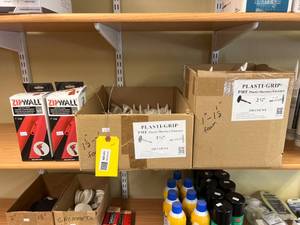 lot 129 image: Plasti-Grip Masonry Fasteners and ZipWall Zippers Lot