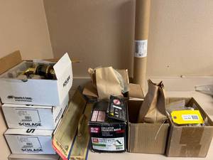 lot 204 image: Schlage Locksets, Grip-Rite Nails, and Assorted Hardware