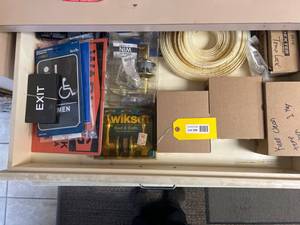 lot 206 image: Door Hardware and Accessories Including Hinges, Locks, and Plates