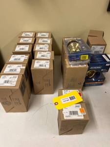 lot 163 image: Schlage Door Knobs, Deadbolts, and Hardware in Original Packaging