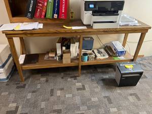 lot 199 image: Wooden Console Table, 84 x 22, with Two Shelves