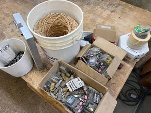 lot 224 image: Hardware, Tools, and Supplies Including Connectors, Rope, and Tape
