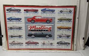 lot 14 image: Framed Mustang Milestones Poster Approx 24x36