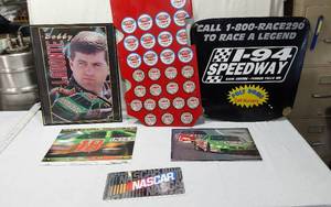 lot 40 image: Lot of Racing Memorabilia Including Bobby Labonte and I-94 Speedway Sign