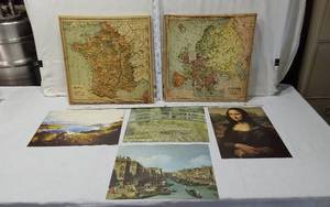 lot 46 image: Lot of Art Prints and Vintage Map Prints