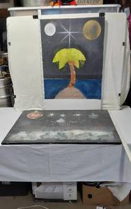 lot 52 image: Paintings with Space (24x36) and Nature Themes (24x36)