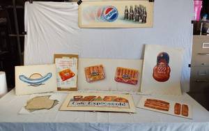 lot 72 image: Collection of Advertising Concept Prints including Pepsi, Coke, Country Pride and Other Food Product Designs