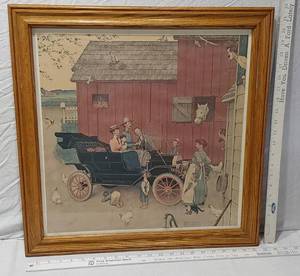 lot 101 image: Framed Norman Rockwell Print approx 21.5x22