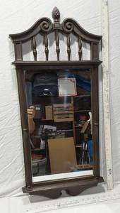 lot 115 image: Decorative Wooden Wall Mirror with Spindle Design Approx. 14.5x32