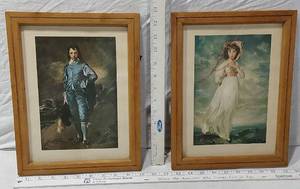 lot 118 image: Framed Art Prints of Blue Boy and Pinkie by Thomas Gainsborough