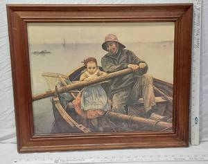 lot 123 image: Print of The Helping Hand by French realist artist Emile Renouf 1881